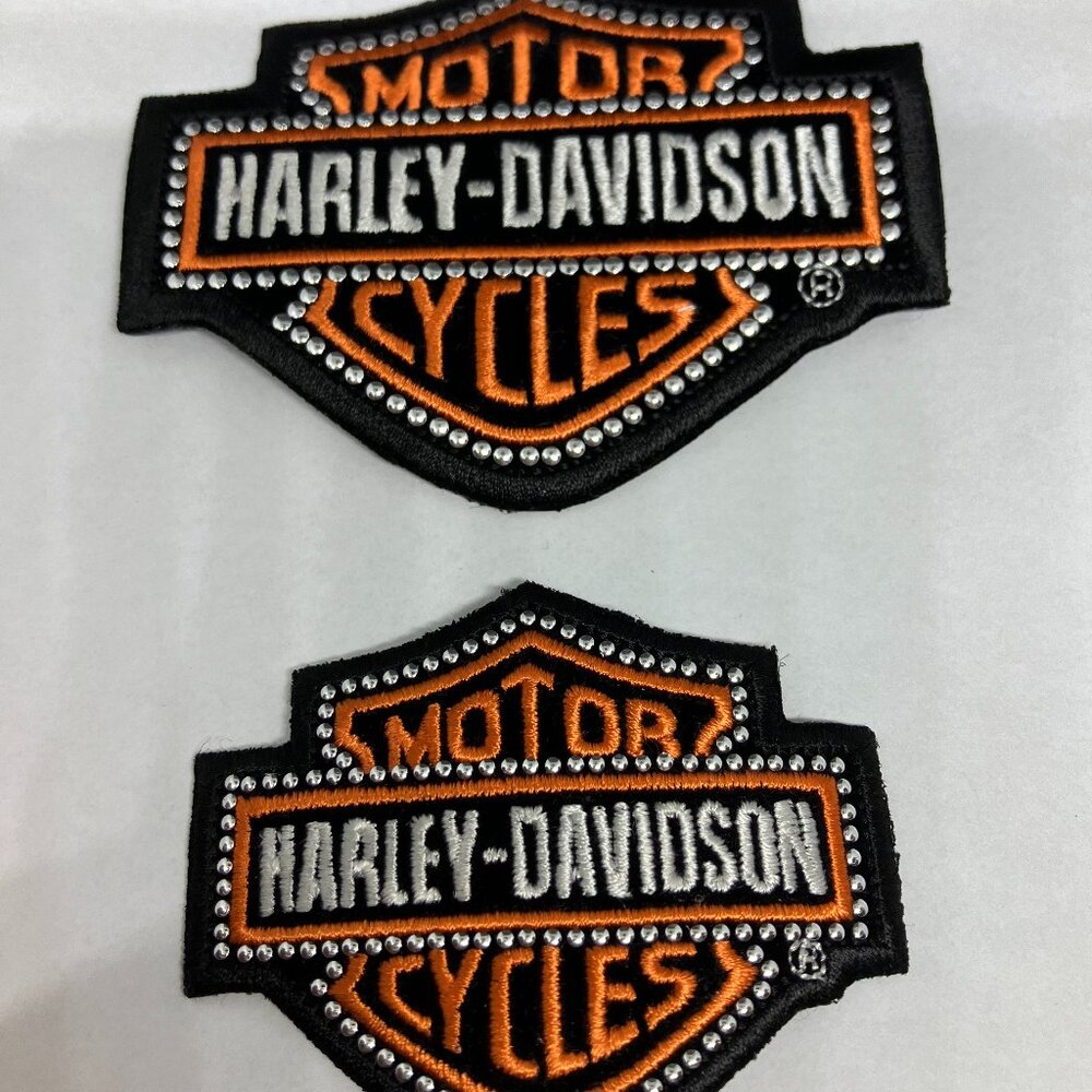 Lot of 2 Harley Davidson Studded Bar & Shield Patch / Emblem